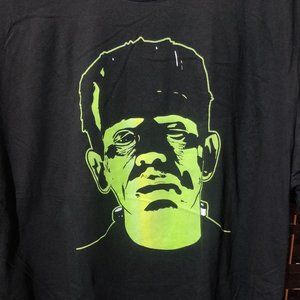 Universal Monsters Frankenstein Neon Face T-Shirt Black 2XL
